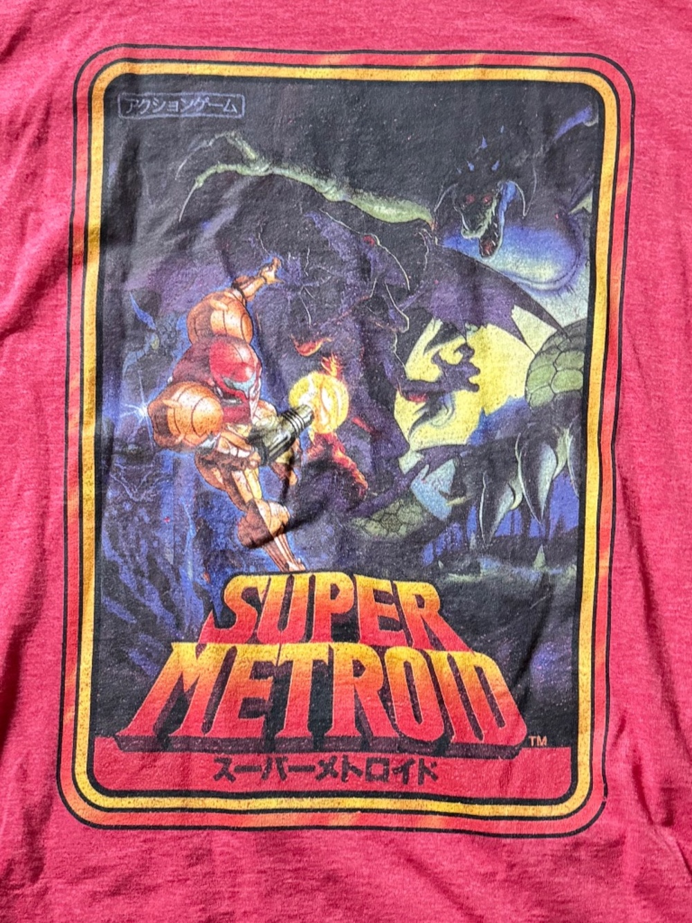 SNES Super Metroid - Heather Red XL T-Shirt